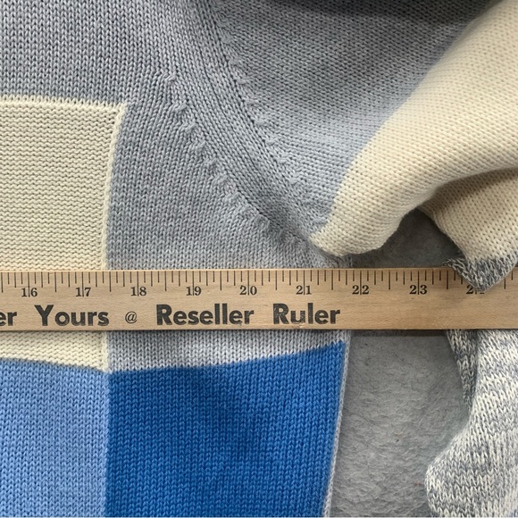 Diesel 100% Cotton Knit Geometric Colorblock Squares Sweater Blue Men’s Size XL - Picture 3 of 13